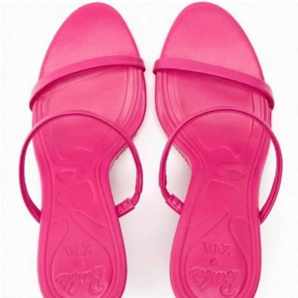 NWT ZARA X BARBIE™ LEATHER SANDALS - Picture 9 of 10